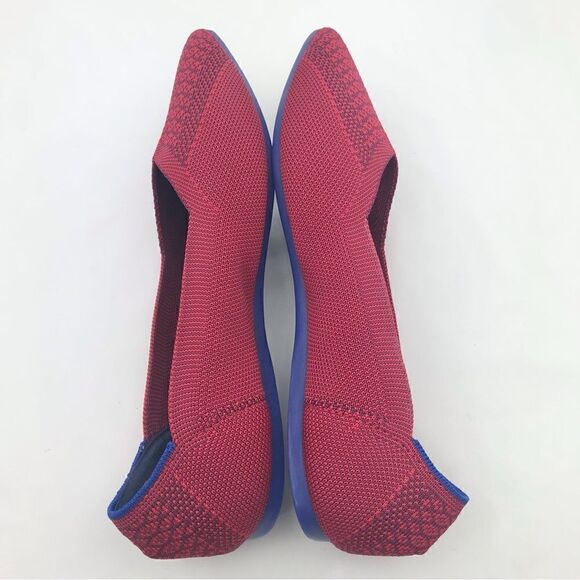 Woman by Projects Red Pattern Soft Side Pointed Flats- NEW - Picture 8 of 13